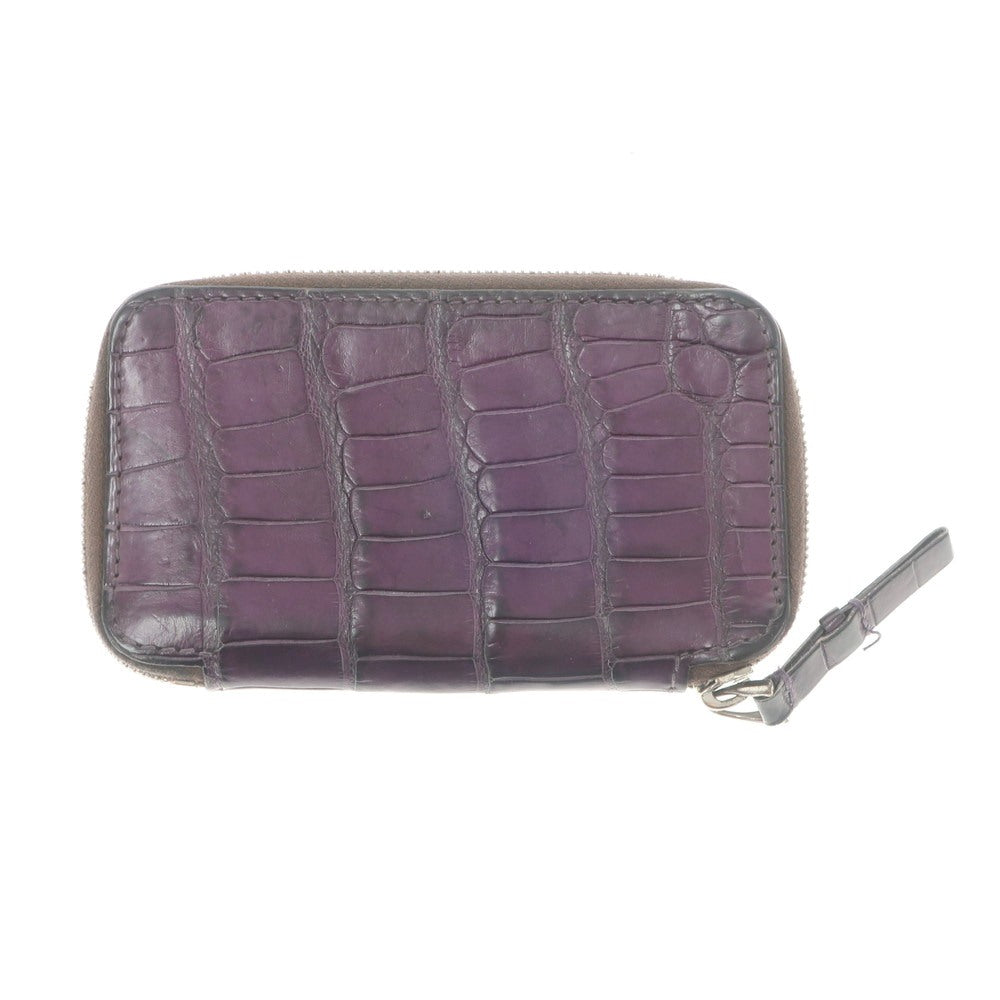 [Used] Jean Rousseau JEAN ROUSSEAU Alligator Leather Coin Case Purple x Brown [PUP] [S/S/A/W] [Condition Rank C] [Men&