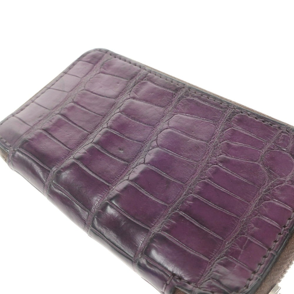 [Used] Jean Rousseau JEAN ROUSSEAU Alligator Leather Coin Case Purple x Brown [PUP] [S/S/A/W] [Condition Rank C] [Men&