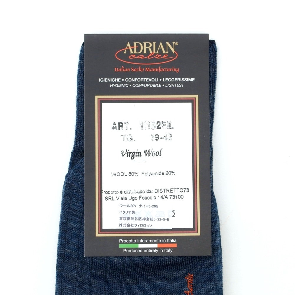 【新品】アドリアン ADRIAN ソックス
 ダークブルー（リブ）【サイズTaglia.（39-42）】【BLU】【A/W】【状態ランクN】【メンズ】
【778793】