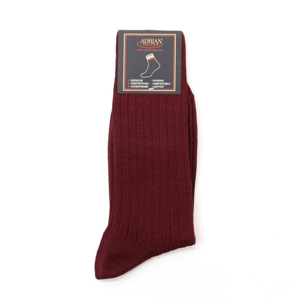 [New] ADRIAN socks
 Bordeaux (Ribbed) [Size Taglia. (39-42)] [RED] [A/W] [Condition Rank N] [Men&