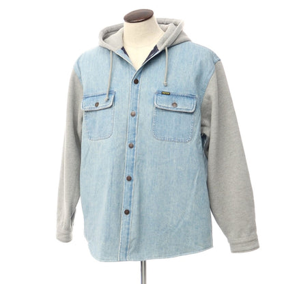 【中古】シュプリーム Supreme 2022年秋冬 Fleece Hooded Denim Shirt パーカー
 ライトブルーxグレー【サイズXL】【BLU】【A/W】【状態ランクB】【メンズ】
【769777】 APD
