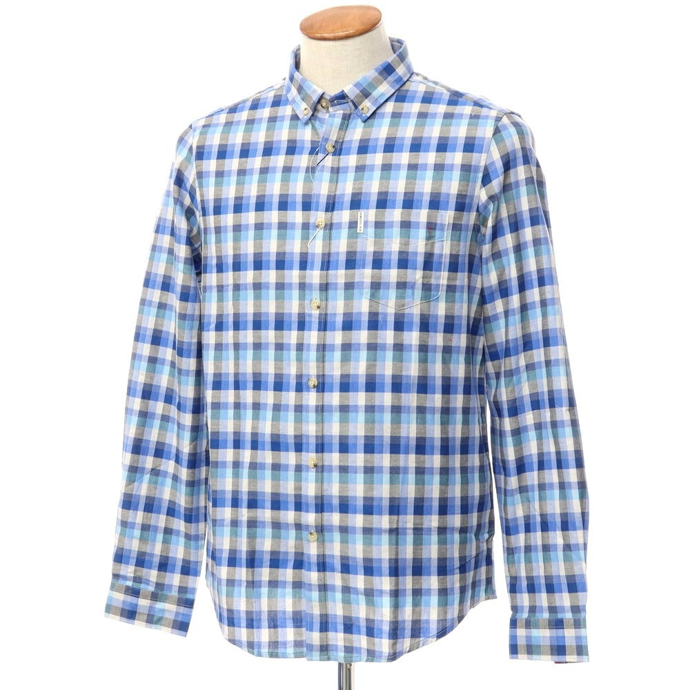 【中古】【未使用】ベンシャーマン Ben Sherman カジュアルシャツ
 ブルーxライトグレー【サイズM】【BLU】【S/S/A/W】【状態ランクS】【メンズ】
【769776】 EPD