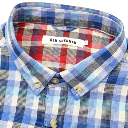 【中古】【未使用】ベンシャーマン Ben Sherman カジュアルシャツ
 ブルーxライトグレー【サイズM】【BLU】【S/S/A/W】【状態ランクS】【メンズ】
【769776】 EPD