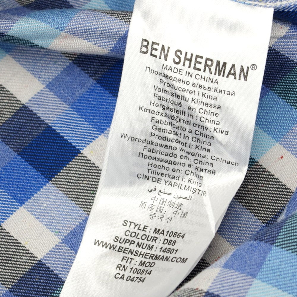 【中古】【未使用】ベンシャーマン Ben Sherman カジュアルシャツ
 ブルーxライトグレー【サイズM】【BLU】【S/S/A/W】【状態ランクS】【メンズ】
【769776】 EPD
