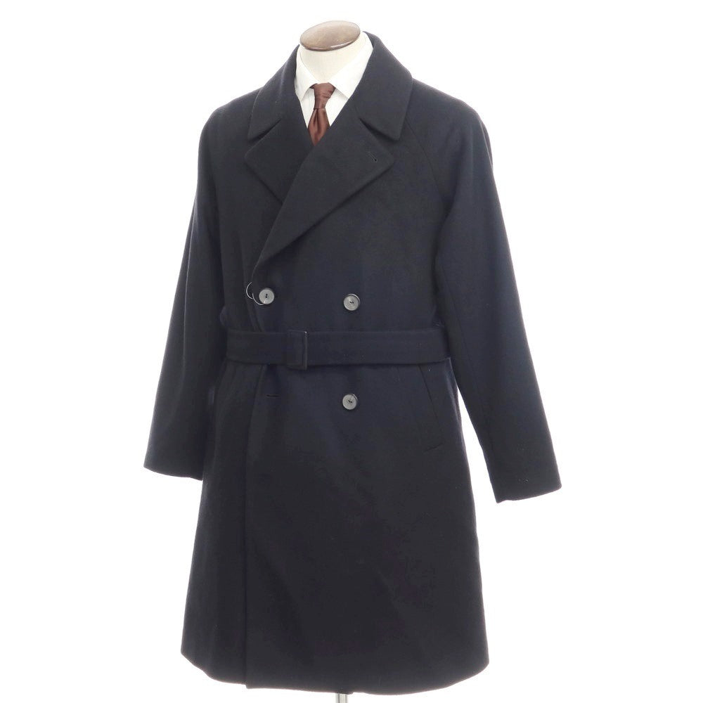 [Used] nano universe Wool nylon belted double-breasted coat Black [Size L] [BLK] [A/W] [Condition rank B] ​​[Men&