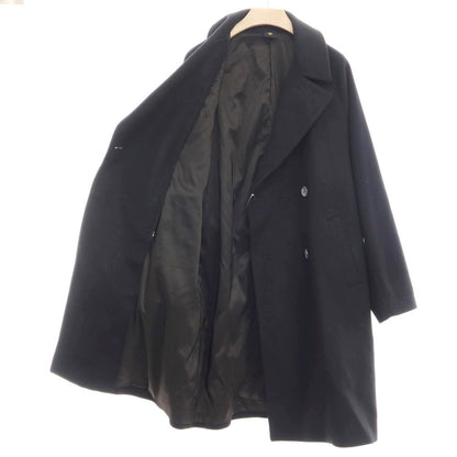 [Used] nano universe Wool nylon belted double-breasted coat Black [Size L] [BLK] [A/W] [Condition rank B] ​​[Men&