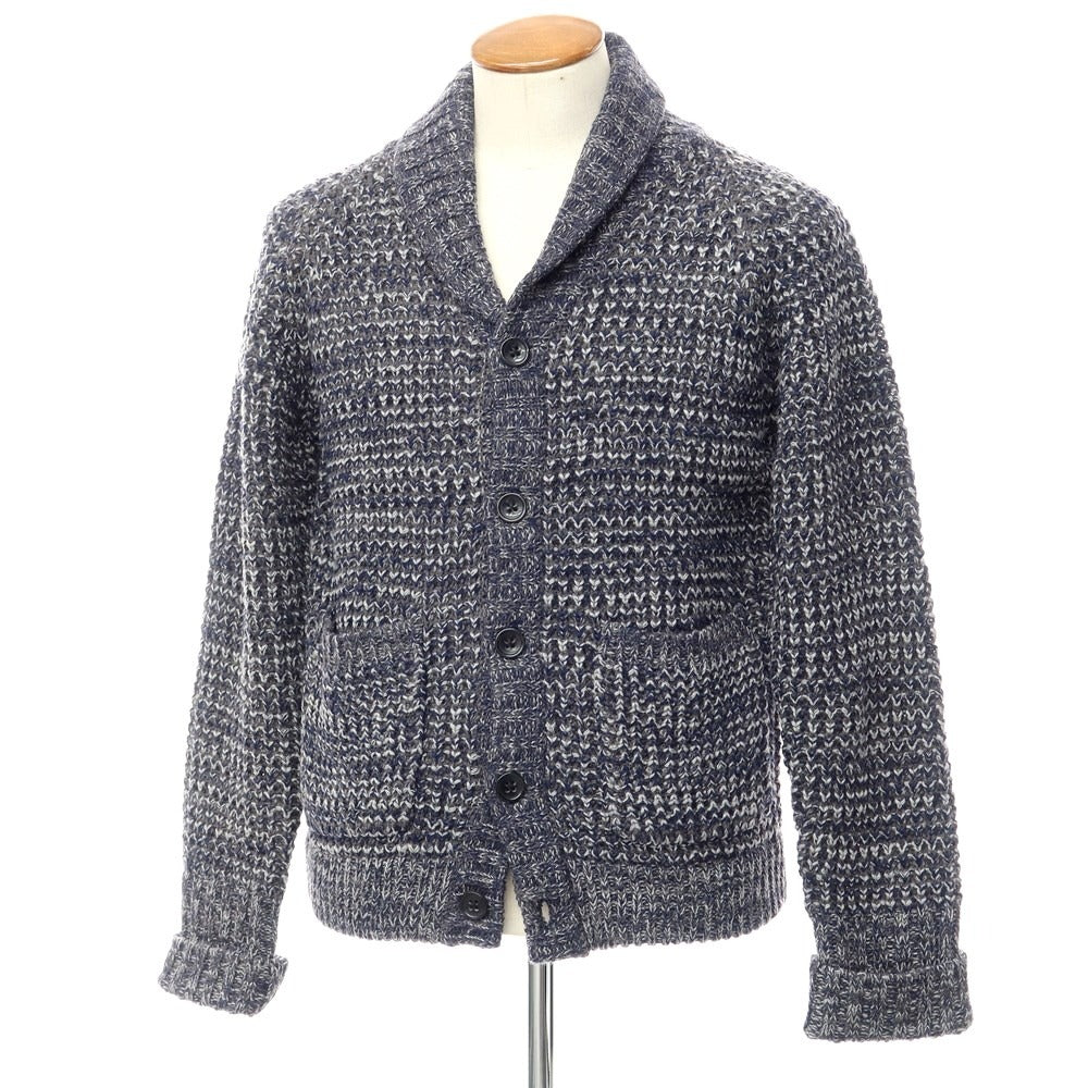 [Used] Mitsumine Low Gauge Shawl Collar Cardigan Gray x Navy [Size M] [GRY] [A/W] [Condition Rank A] [Men&