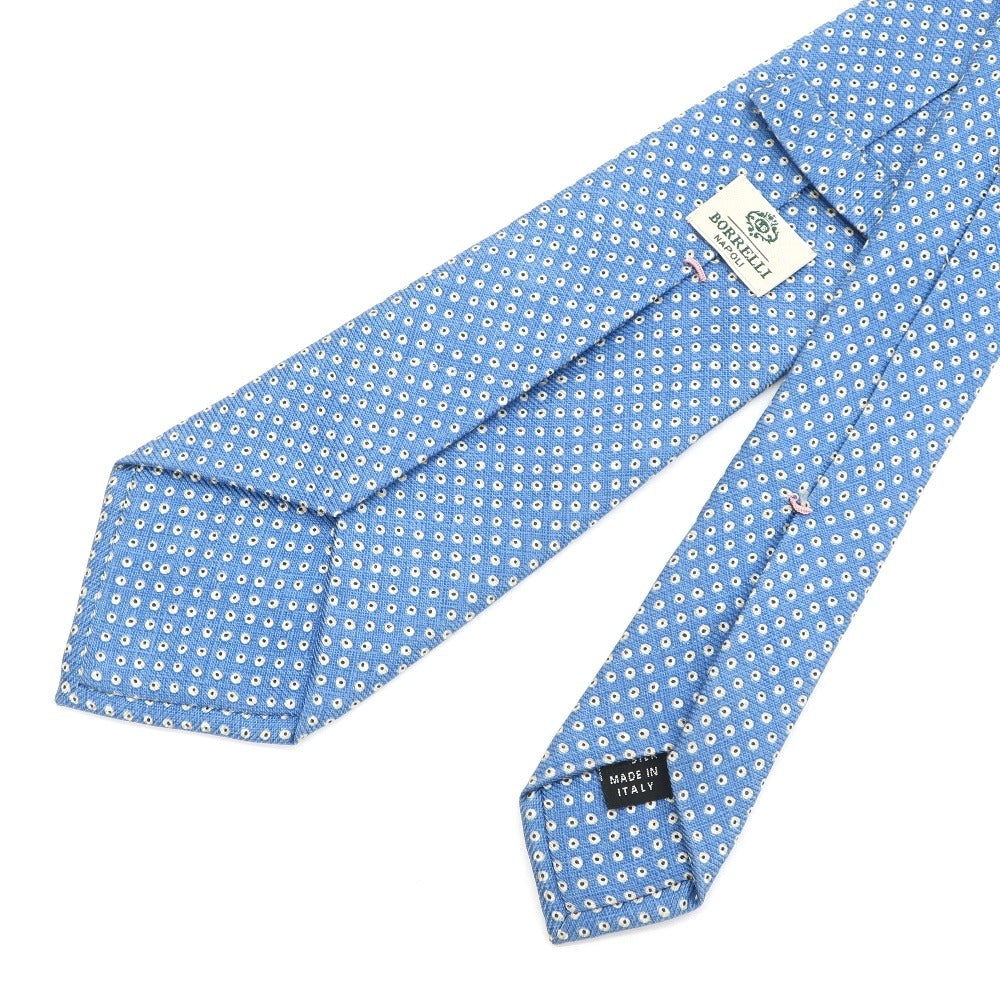 [Used] Luigi Borrelli Printed Tri-Fold Silk Tie Blue [BLU] [S/S/A/W] [Condition Rank C] [Men&