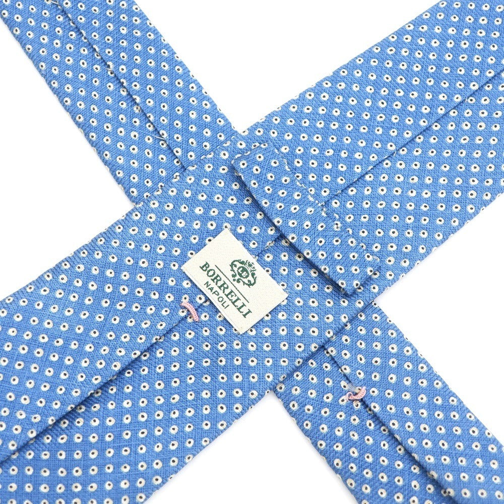 [Used] Luigi Borrelli Printed Tri-Fold Silk Tie Blue [BLU] [S/S/A/W] [Condition Rank C] [Men&