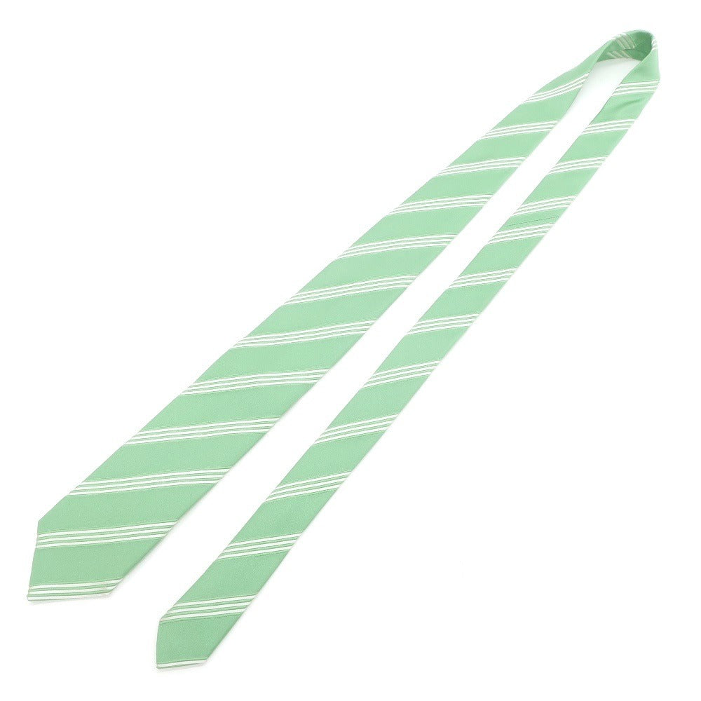 [Used] Luigi Borrelli Striped 3-fold silk tie, light green [GRN] [S/S/A/W] [Condition rank B] ​​[Men&