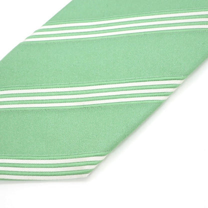 [Used] Luigi Borrelli Striped 3-fold silk tie, light green [GRN] [S/S/A/W] [Condition rank B] ​​[Men&