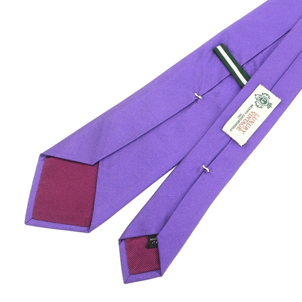 [Used] Luigi Borrelli Luxury Vintage LUIGIBORRELLI LUXURY VINTAGE Logo accent tri-fold silk tie light purple [PUP] [S/S/A/W] [Condition rank C] [Men&