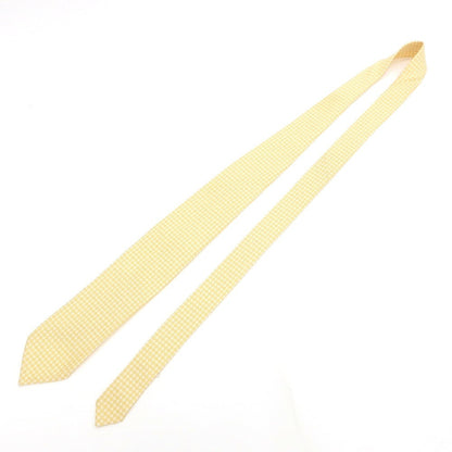 [Used] Cesare Attolini Small Pattern Print Tri-Fold Silk Tie White x Yellow [WHT] [S/S/A/W] [Condition Rank A] [Men&