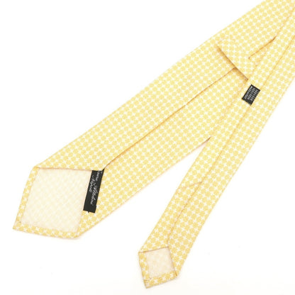 [Used] Cesare Attolini Small Pattern Print Tri-Fold Silk Tie White x Yellow [WHT] [S/S/A/W] [Condition Rank A] [Men&