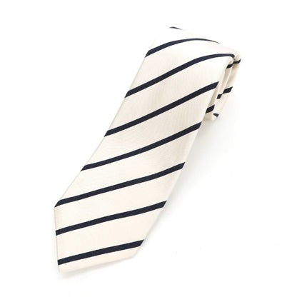 [Used] Kiton Striped Quattro Pieghe Silk Tie Off-White x Navy [WHT] [S/S/A/W] [Condition Rank B] ​​[Men&