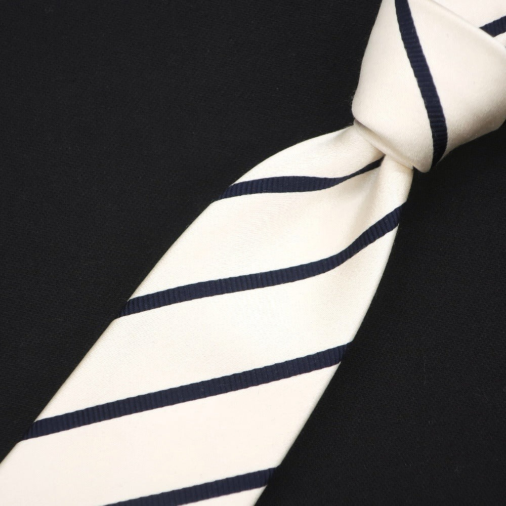 [Used] Kiton Striped Quattro Pieghe Silk Tie Off-White x Navy [WHT] [S/S/A/W] [Condition Rank B] ​​[Men&