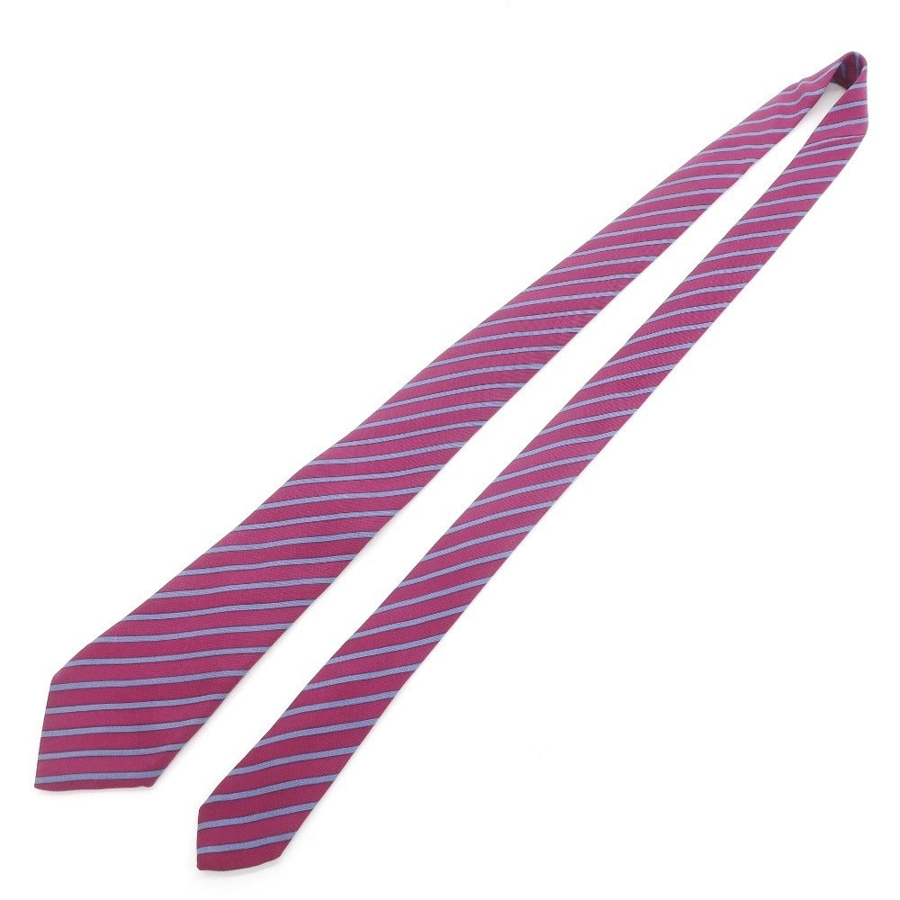 [Used] Kiton Stripe Print Quattro Pieghe Silk Necktie Purple x Blue [PUP] [S/S/A/W] [Condition Rank C] [Men&