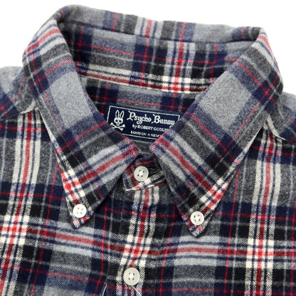 [Used] Psycho Bunny Cotton Check Flannel Shirt Gray x Navy x Red [Size XL] [GRY] [A/W] [Condition Rank C] [Men&