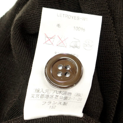 [Used] Letroyes High Gauge Wool Knit Cardigan Dark Brown [Size S] [BRW] [A/W] [Condition Rank C] [Men&