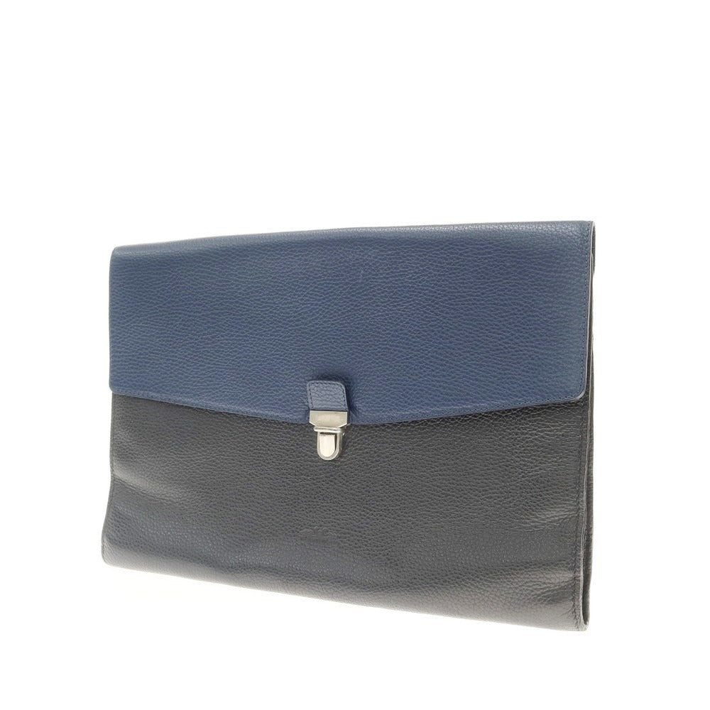 [Used] Tramontano Leather Document Clutch Bag Black x Navy [W37xH25] [BLK] [S/S/A/W] [Condition Rank C] [Men&