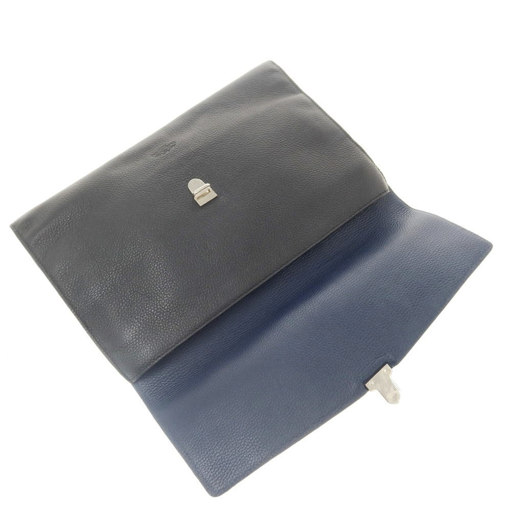 [Used] Tramontano Leather Document Clutch Bag Black x Navy [W37xH25] [BLK] [S/S/A/W] [Condition Rank C] [Men&