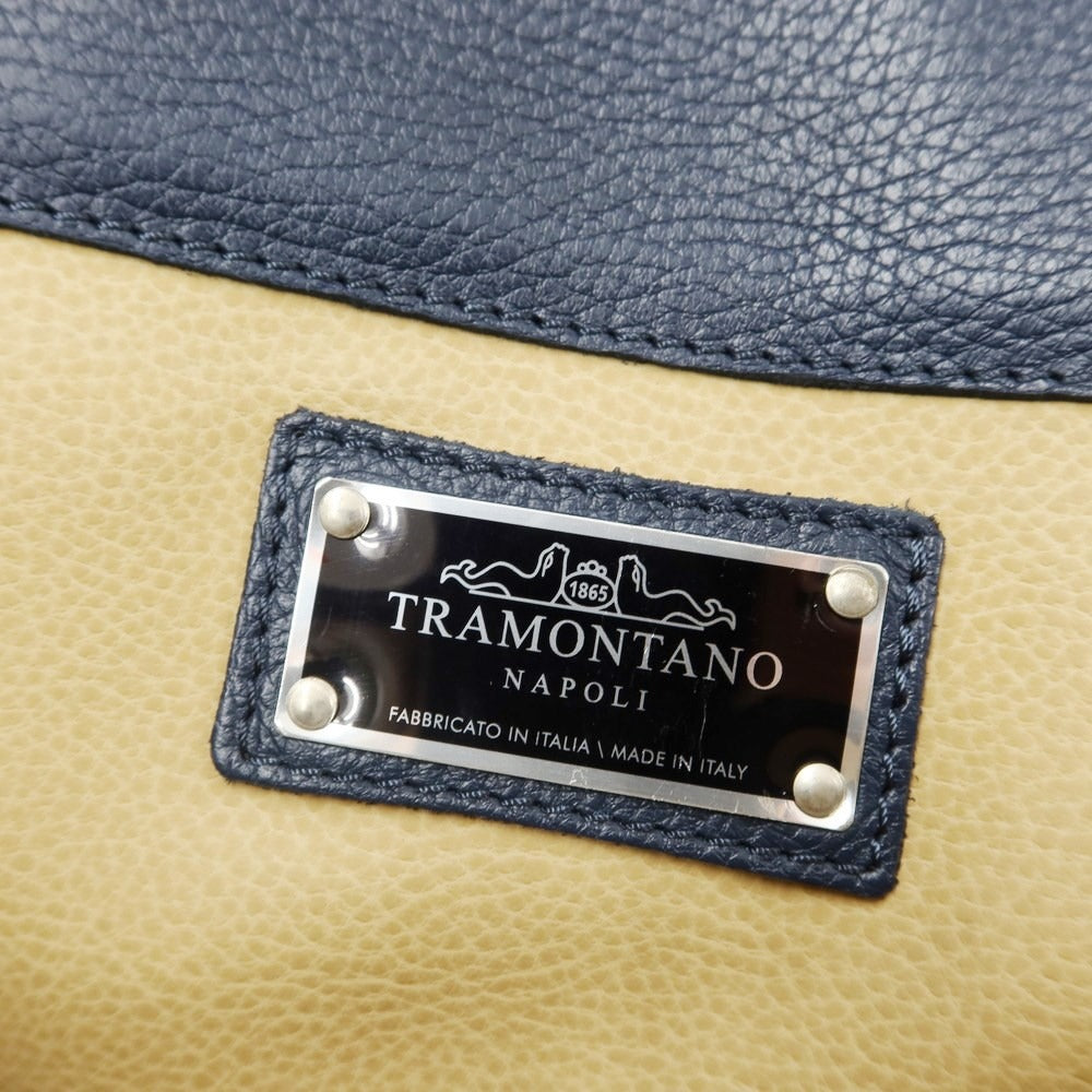 [Used] Tramontano Leather Document Clutch Bag Black x Navy [W37xH25] [BLK] [S/S/A/W] [Condition Rank C] [Men&