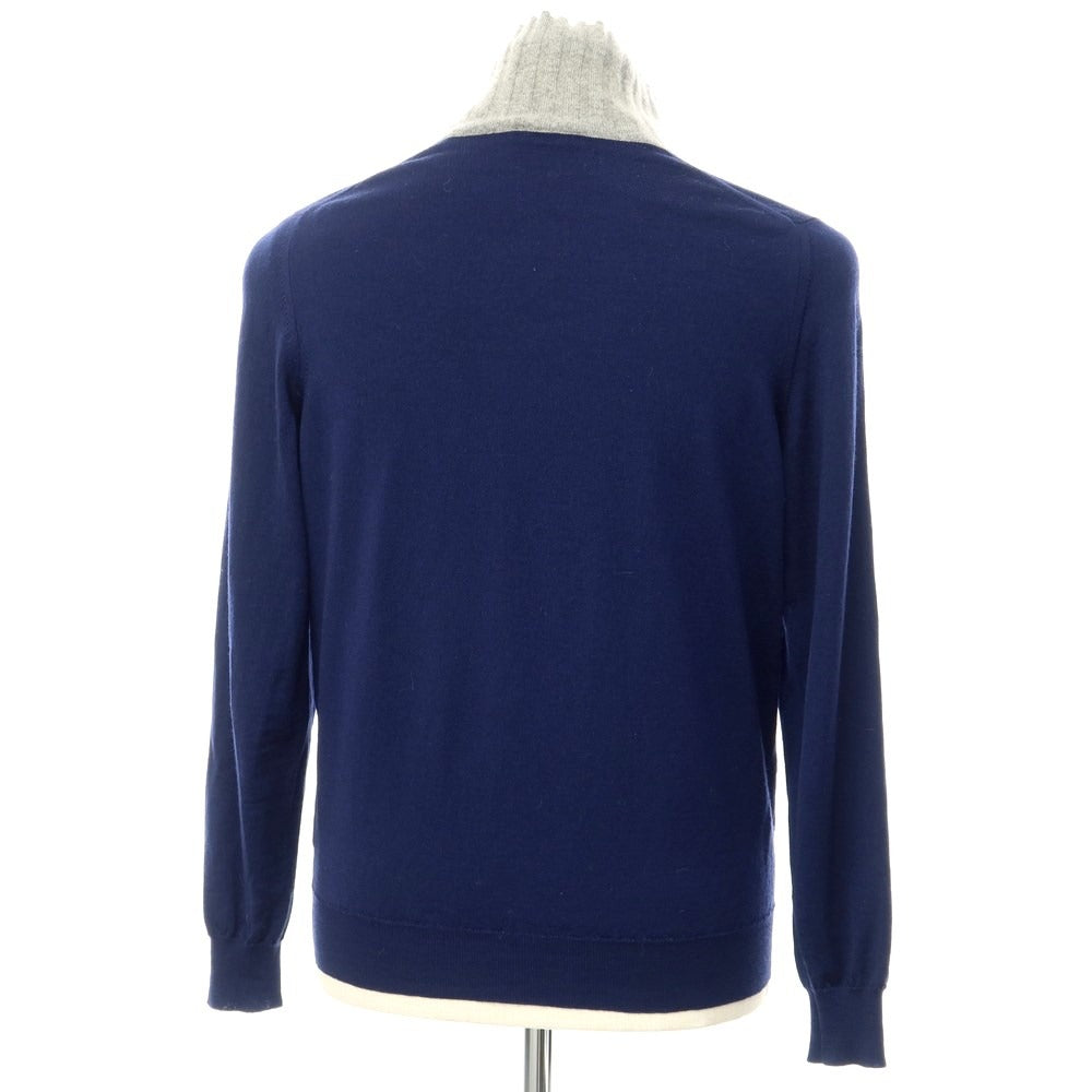 [Used] SVEVO High Gauge Wool Button High Neck Knit Navy x Gray [Size S/48] [NVY] [A/W] [Condition Rank D] [Men&