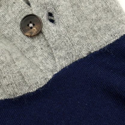 [Used] SVEVO High Gauge Wool Button High Neck Knit Navy x Gray [Size S/48] [NVY] [A/W] [Condition Rank D] [Men&