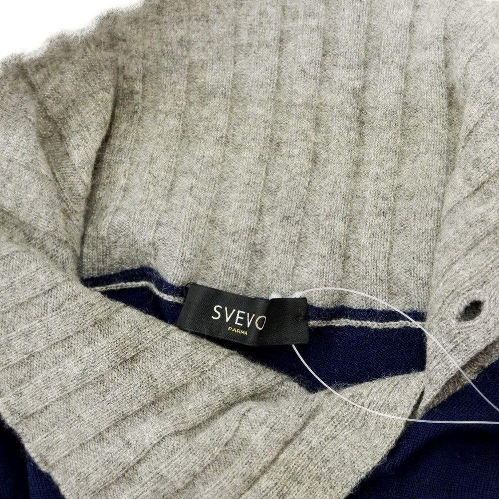 [Used] SVEVO High Gauge Wool Button High Neck Knit Navy x Gray [Size S/48] [NVY] [A/W] [Condition Rank D] [Men&