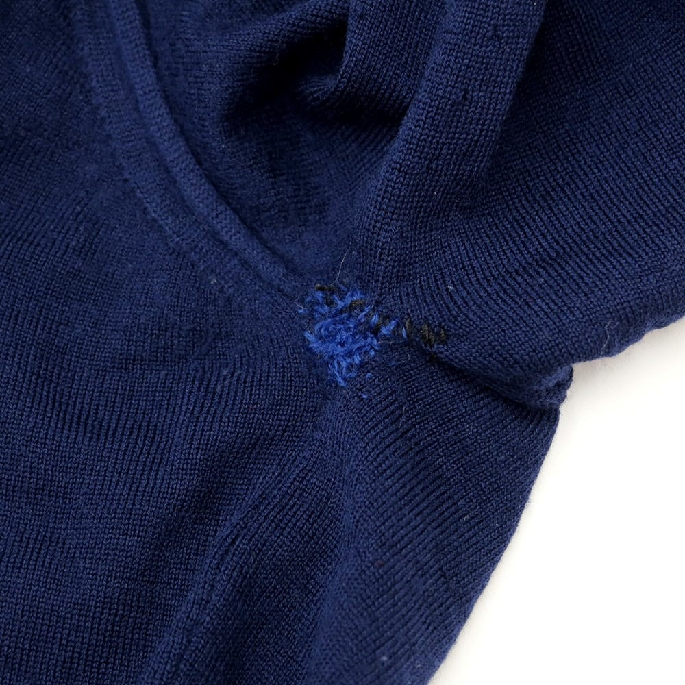 [Used] SVEVO High Gauge Wool Button High Neck Knit Navy x Gray [Size S/48] [NVY] [A/W] [Condition Rank D] [Men&