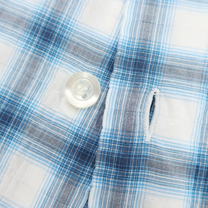 [Used] Luigi Borrelli Cotton Check Wide Collar White x Light Blue [Size 41] [BLU] [S/S/A/W] [Condition Rank B] ​​[Men&