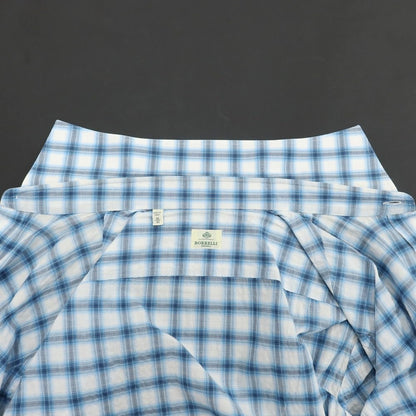 [Used] Luigi Borrelli Cotton Check Wide Collar White x Light Blue [Size 41] [BLU] [S/S/A/W] [Condition Rank B] ​​[Men&