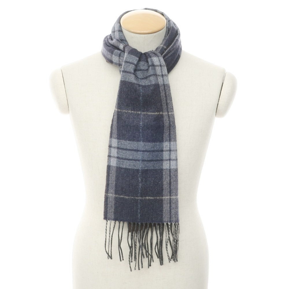 [Used] PIACENZA Silk Cashmere Check Scarf Navy x Brown [NVY] [A/W] [Condition Rank B] ​​[Men&