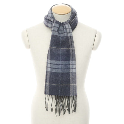 [Used] PIACENZA Silk Cashmere Check Scarf Navy x Brown [NVY] [A/W] [Condition Rank B] ​​[Men&