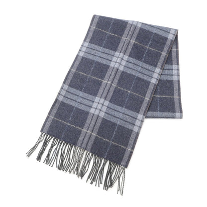 [Used] PIACENZA Silk Cashmere Check Scarf Navy x Brown [NVY] [A/W] [Condition Rank B] ​​[Men&
