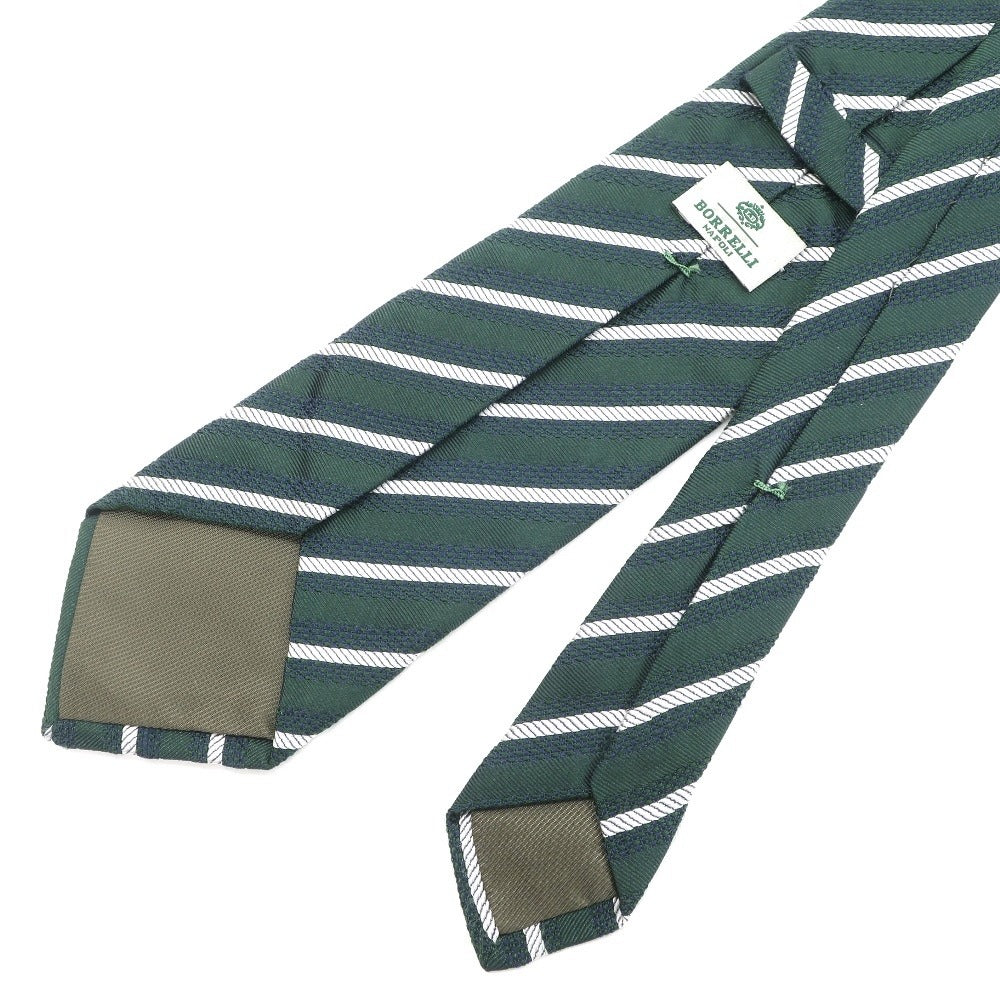 [Used] Luigi Borrelli Striped Tri-Fold Silk Tie Green [GRN] [S/S/A/W] [Condition Rank B] ​​[Men&