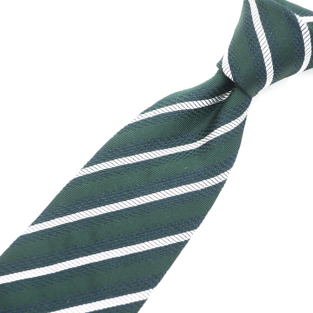 [Used] Luigi Borrelli Striped Tri-Fold Silk Tie Green [GRN] [S/S/A/W] [Condition Rank B] ​​[Men&
