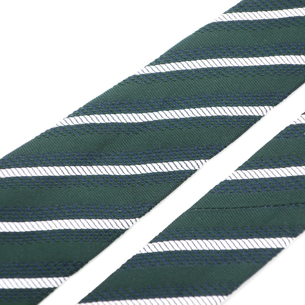 [Used] Luigi Borrelli Striped Tri-Fold Silk Tie Green [GRN] [S/S/A/W] [Condition Rank B] ​​[Men&