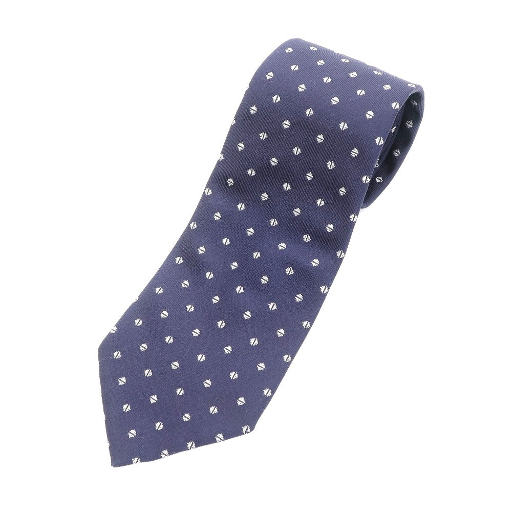 【中古】アルマーニ コレッツォーニ ARMANI COLLEZIONI 小紋 3つ折り シルク ネクタイ ネイビー【NVY】【S/S/A/W】【状態ランクB】【メンズ】【768885】 APD