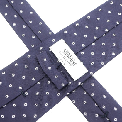 [Used] Armani Collezioni ARMANI COLLEZIONI Small Pattern Tri-Fold Silk Tie Navy [NVY] [S/S/A/W] [Condition Rank B] ​​[Men&