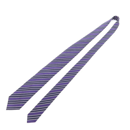 [Used] Ermenegildo Zegna Striped Tri-Fold Silk Tie Purple x Navy [PUP] [S/S/A/W] [Condition Rank B] ​​[Men&