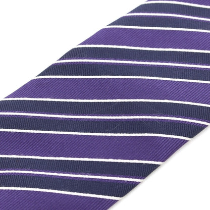 [Used] Ermenegildo Zegna Striped Tri-Fold Silk Tie Purple x Navy [PUP] [S/S/A/W] [Condition Rank B] ​​[Men&