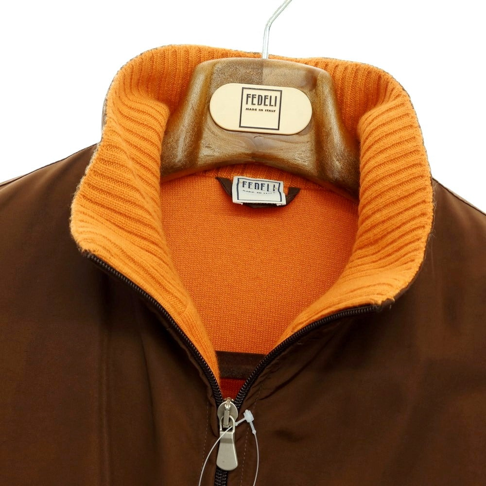 [Used] FEDELI nylon cashmere knit padded blouson brown x orange [Size L] [BRW] [A/W] [Condition Rank B] ​​[Men&