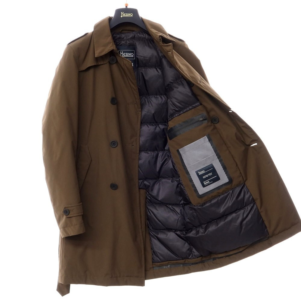 [Used] Herno GORE-TEX polyester double-breasted down coat in olive brown [Size 42] [BRW] [A/W] [Condition Rank A] [Men&