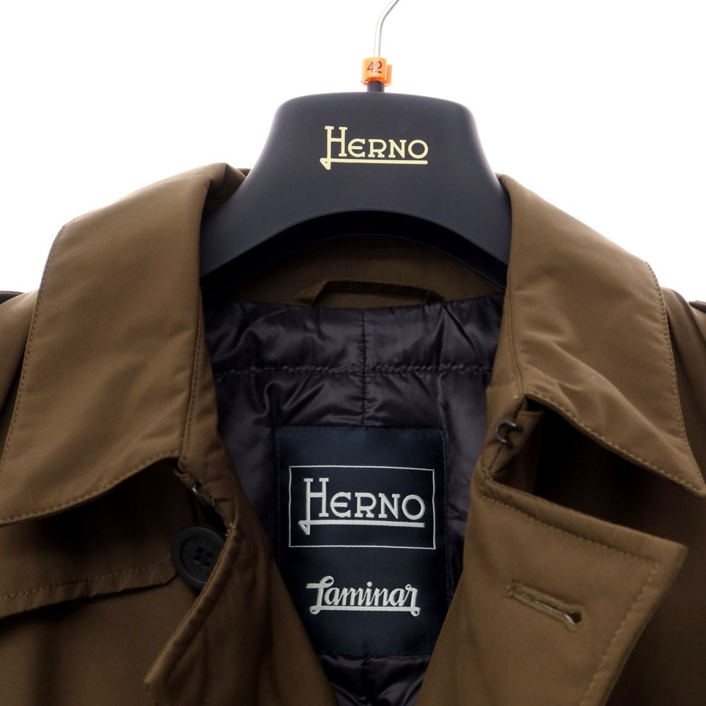 [Used] Herno GORE-TEX polyester double-breasted down coat in olive brown [Size 42] [BRW] [A/W] [Condition Rank A] [Men&