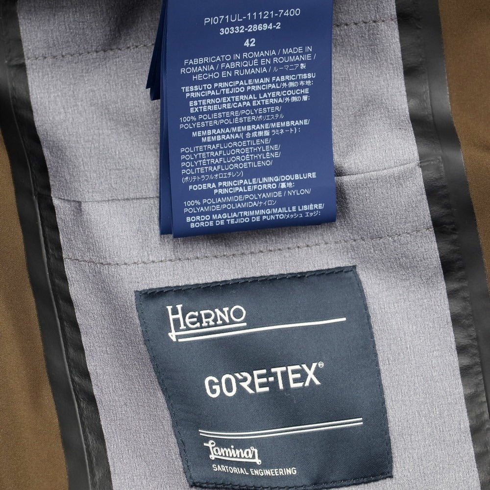 [Used] Herno GORE-TEX polyester double-breasted down coat in olive brown [Size 42] [BRW] [A/W] [Condition Rank A] [Men&