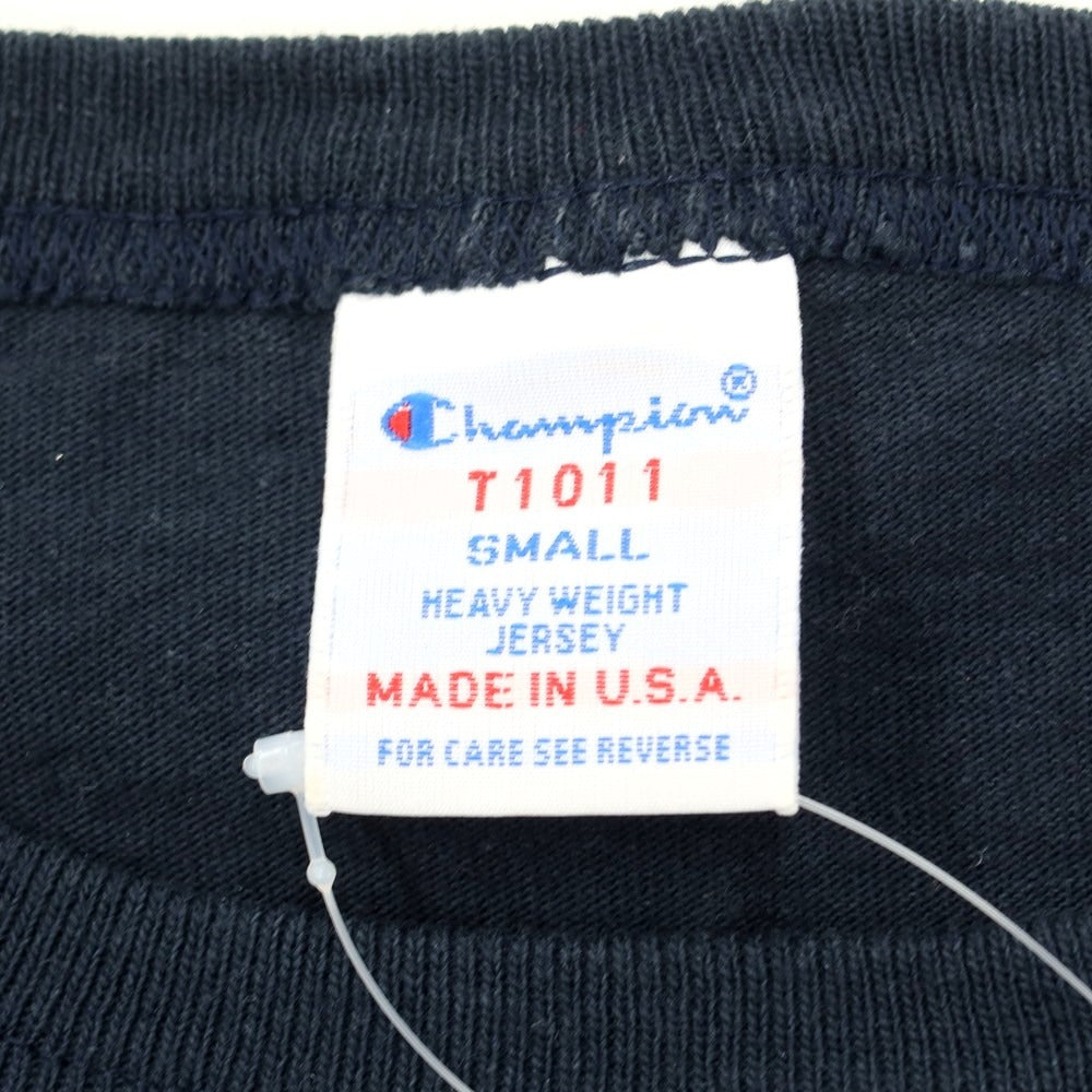 [Used] Champion T1011 Heavy Cotton Print Sleeve T-Shirt Navy [Size SMALL] [NVY] [S/S] [Condition Rank B] ​​[Men&