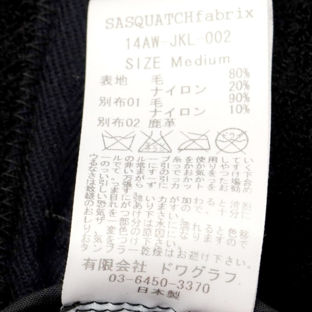 [Used] SASQUATCHfabrix. No-collar jacket
 Black [Size M] [BLK] [A/W] [Condition Rank B] ​​[Men&