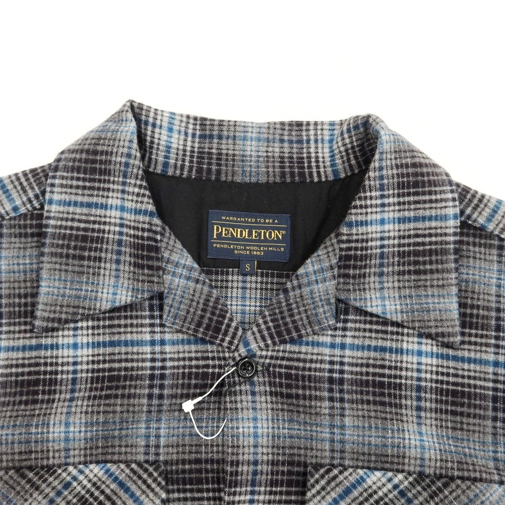 [Used] [Unused] Pendleton Cotton Flannel Check Open Collar Shirt Gray x Blue [Size S] [GRY] [A/W] [Condition Rank S] [Men&