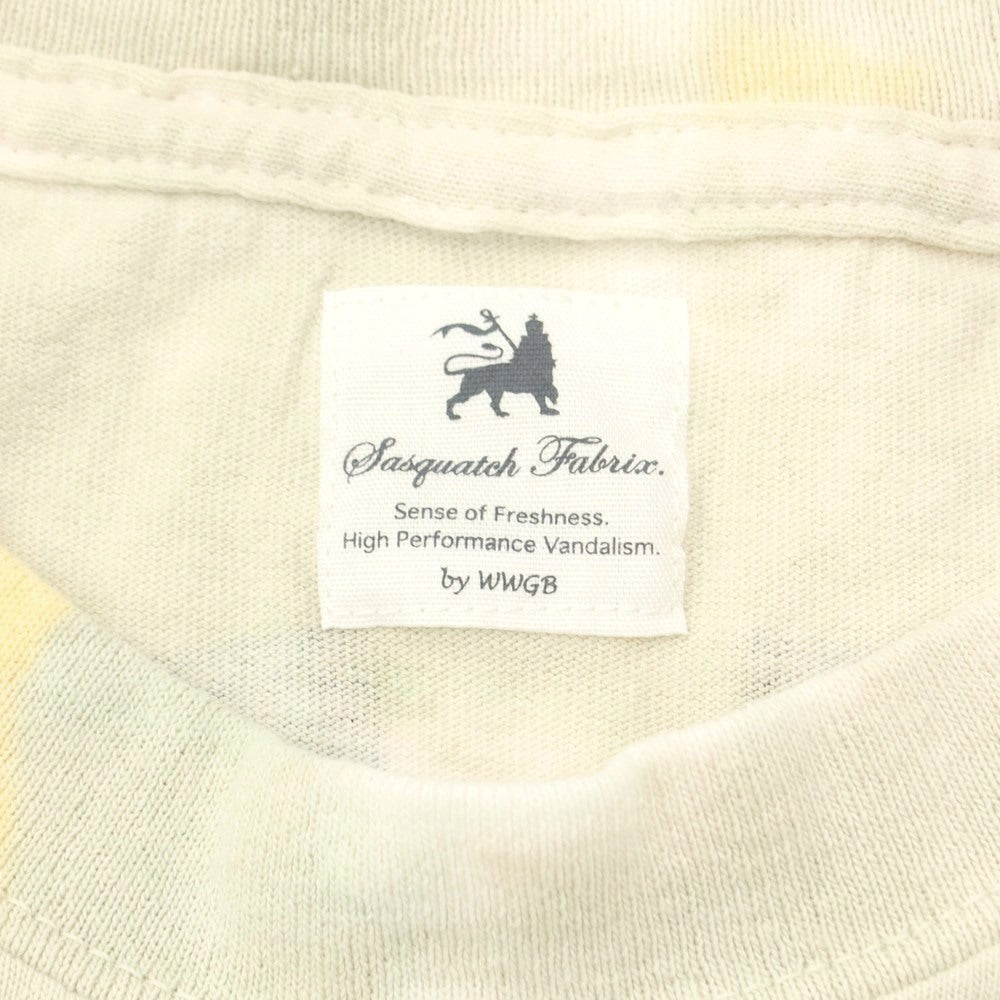 [Used] SASQUATCHfabrix. Short-sleeved T-shirt
 White x Yellow x Greige [Size M] [WHT] [S/S] [Condition Rank A] [Men&